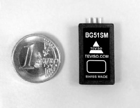 Diagram showing dimensions of the Teviso radiation sensor